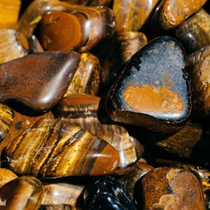 Boucles d'oreilles oeil de tigre julia or