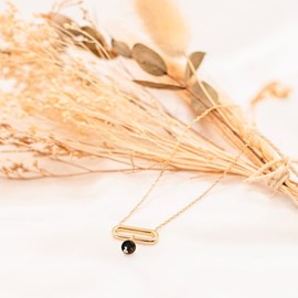 Collier ovale ouvert oeil de tigre julia or