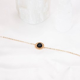Bracelet obsidienne leonie or