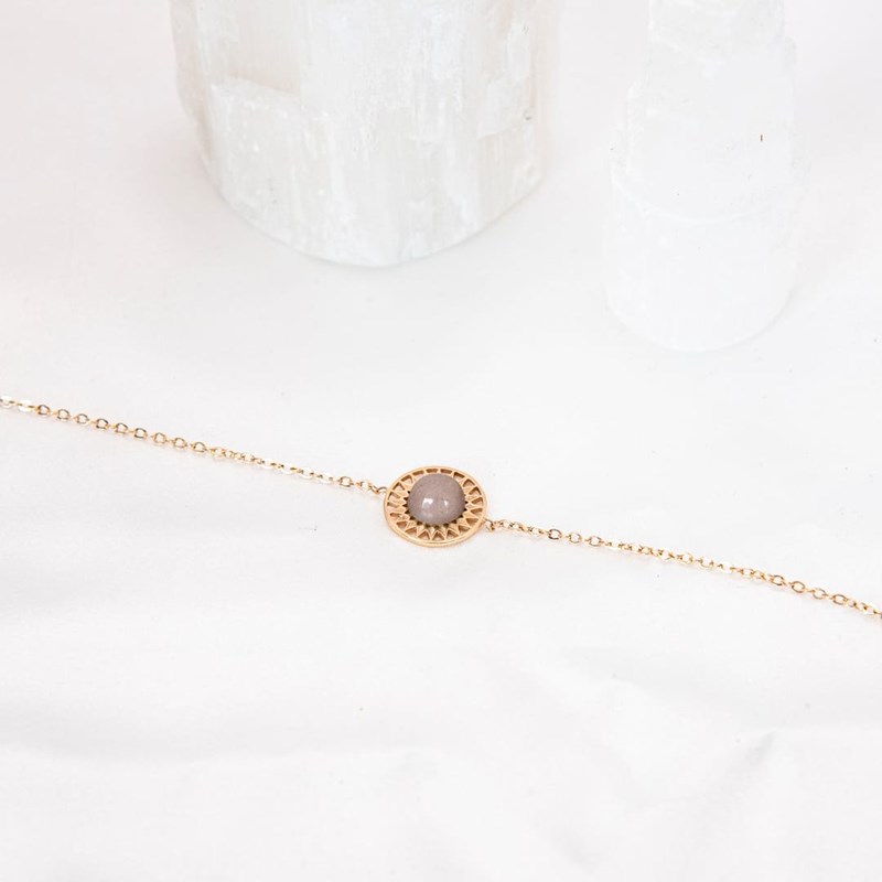 Bracelet pierre de soleil leonie or