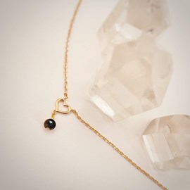 Collier coeur oeil de tigre romy or