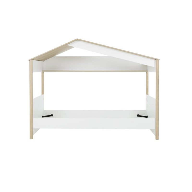 Lit cabane 90x200 chene blanc