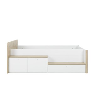 Lit combiné 90x200 cm blanc bois