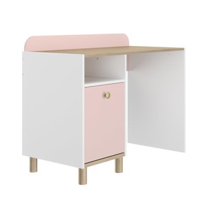 Bureau 1 porte blanc rose
