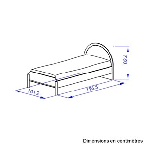 Lit simple 90x190 blanc rose
