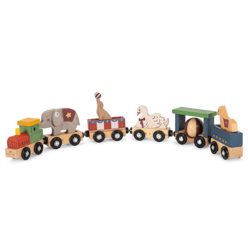 Train d'animaux en bois