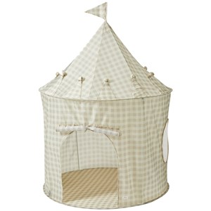 Tente de jeu en tissu recyclé vichi beige