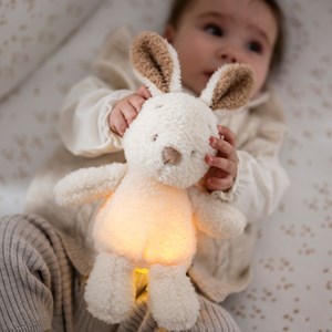 Peluche veilleuse lapin ecru (25 cm)