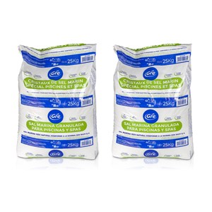 Lot de 2 sacs de sel de piscine granulé 25 kg - gré