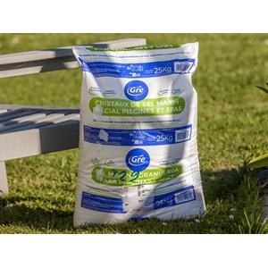 Lot de 2 sacs de sel de piscine granulé 25 kg - gré