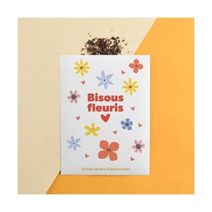 Sachet message - bisous fleuris