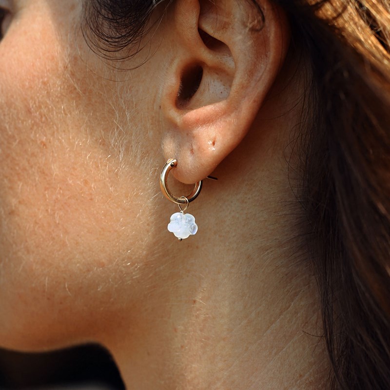 Boucles d'oreilles en pierre de lune arc-en-ciel et gold-filled