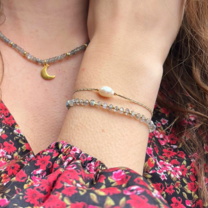 Bracelet perle de culture ajustable éclat de nacre