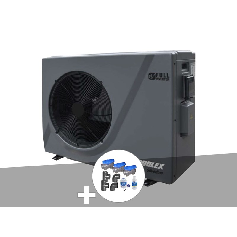Pompe à chaleur 9,50 kw poolex silverline fi 90 + kit by-pass ø 50 mm
