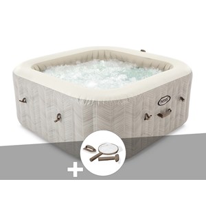 Kit spa gonflable intex purespa chevron carré bulles 6 places + kit d'entretien