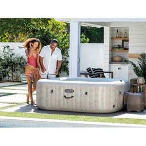 Spa gonflable purespa chevron carré bulles 6 places - intex