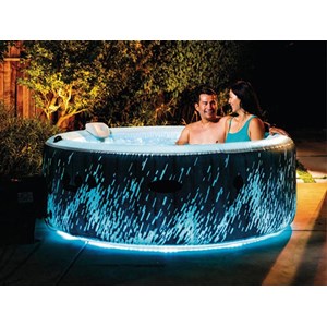 Spa gonflable purespa galaxie rond bulles avec led 4 places - intex