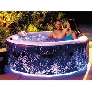 Spa gonflable purespa galaxie rond bulles avec led 4 places - intex