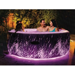 Spa gonflable purespa galaxie rond bulles avec led 4 places - intex