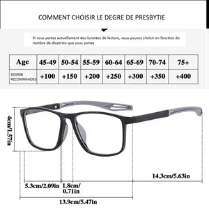 Lunettes loupes noir-orange 2.5 Orange