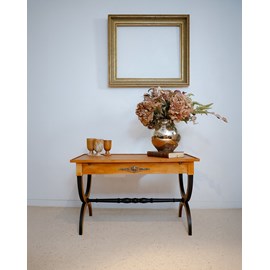 Table basse en bois et cuir n°720