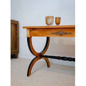 Table basse en bois et cuir n°720