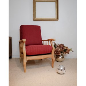 Fauteuil en chêne massif et tissu n°661
