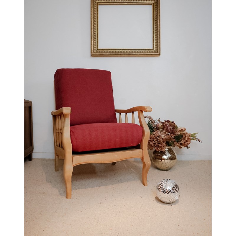 Debongout - Fauteuil en chêne massif et tissu n°661