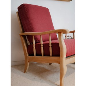 Fauteuil en chêne massif et tissu n°661