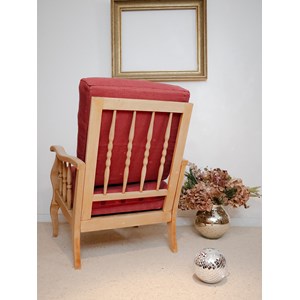 Fauteuil en chêne massif et tissu n°661