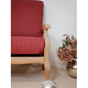 Fauteuil en chêne massif et tissu n°661