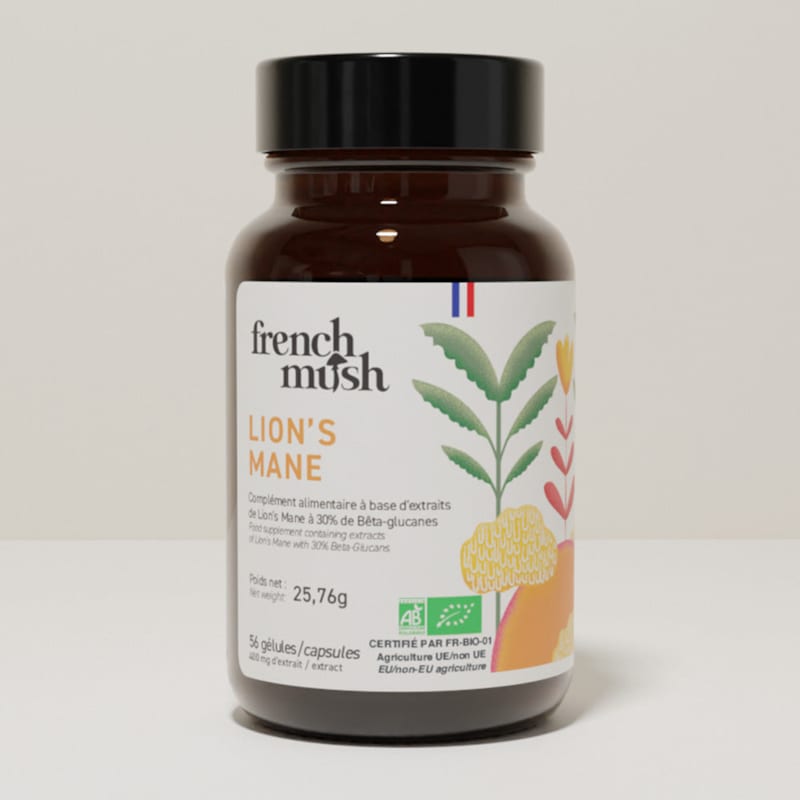French Mush - Gélules extrait de lion's mane focus mémoire clarté 56 gélules french mush
