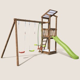 Aire de jeux avec toboggan happy swing 1