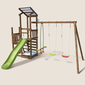 Aire de jeux 2 tours avec toboggan funny