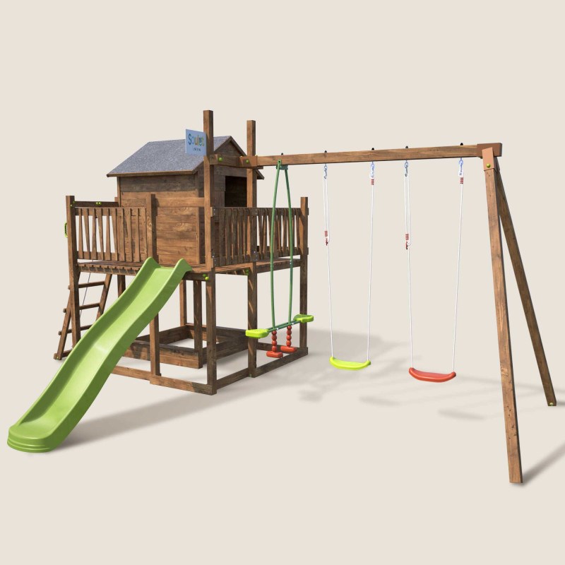 Aire de jeux pour enfant maisonnette ave