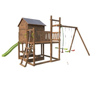 Aire de jeux avec cabane et toboggan cot