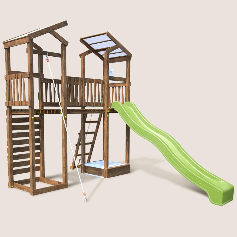 Aire de jeux 2 tours avec toboggan funny