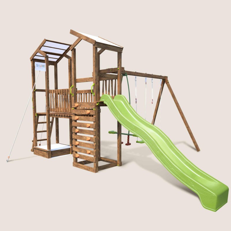 Aire de jeux 2 tours avec toboggan funny