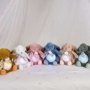 Veilleuse musicale projections d'étoiles blanc (24 cm)