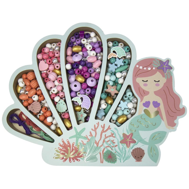 Coffret perles bois sirène