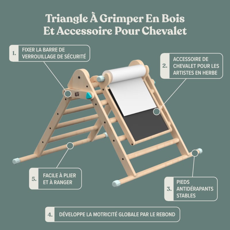 Triangle d'escalade pliable avec tablea (Active Tots) - Image 3