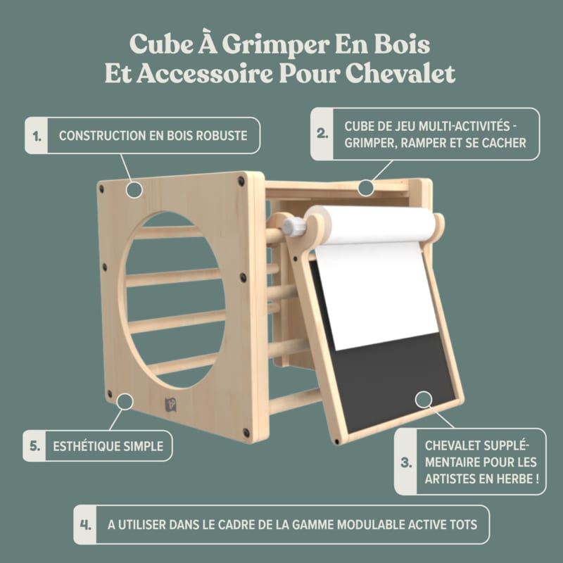 Cube d'escalade avec tableau créatif (Active Tots) - Image 2