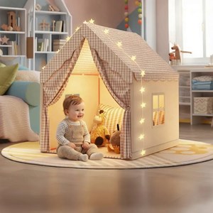 Tente de jeu enfants beige