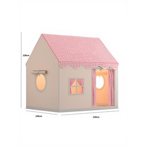 Tente maison enfant avec guirlande - rose