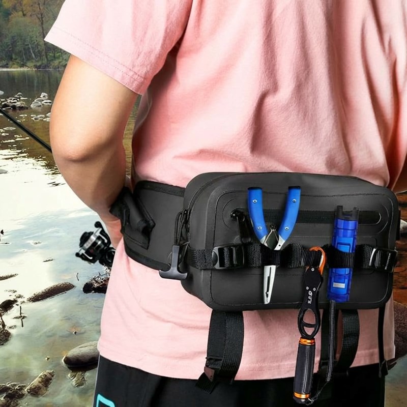 Sac banane de pêche imperméable - certifié ipx8 noir