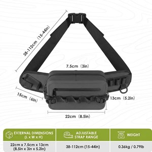 Sac banane de pêche imperméable - certifié ipx8 noir