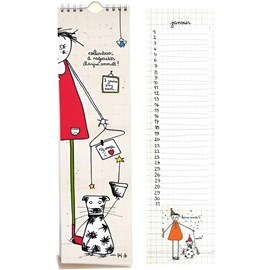 Calendrier perpétuel anniversaires sans année bloc à spirales 14 pages