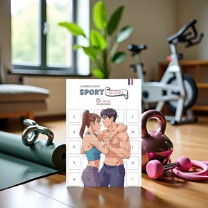 Pochette surprise couple sportif, calendrier 25 défis et calendrier perpétuel