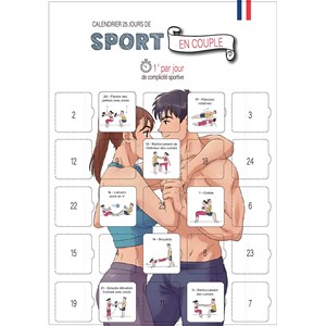 Pochette surprise couple sportif, calendrier 25 défis et calendrier perpétuel