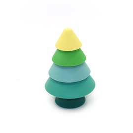 Sapin empilable en silicone vert et jaune